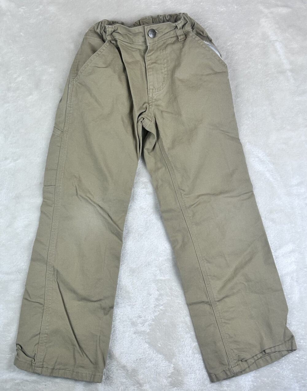 Carhartt Youth Duck Brown Canvas Work Pants Carpenter Utility Kids Size 8